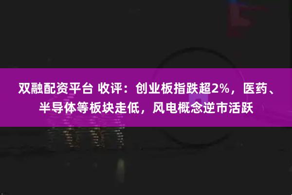 双融配资平台 收评：创业板指跌超2%，医药、半导体等板块走低，风电概念逆市活跃